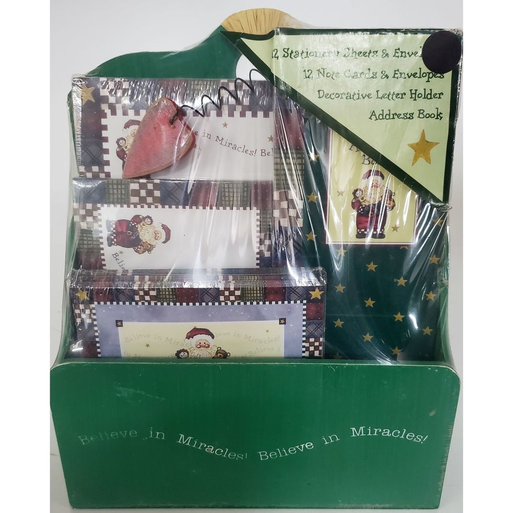 Believe In Miracles Christmas Stationary Gift Set In Caddy